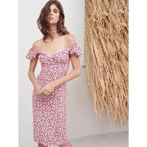 ALEXIS CALLA CHOKER MIDI DRESS XS